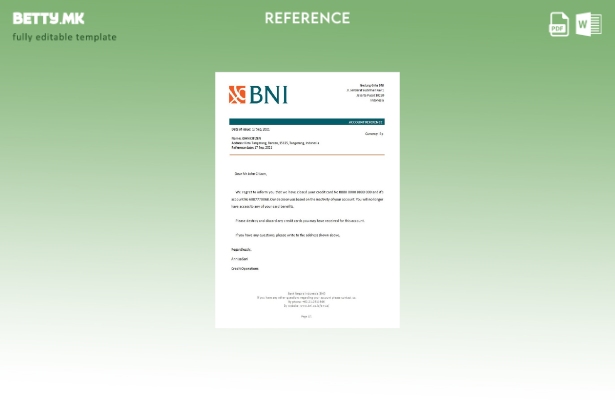 Референтен шаблон за затворање на индонезиската банка Негара во модерен стил